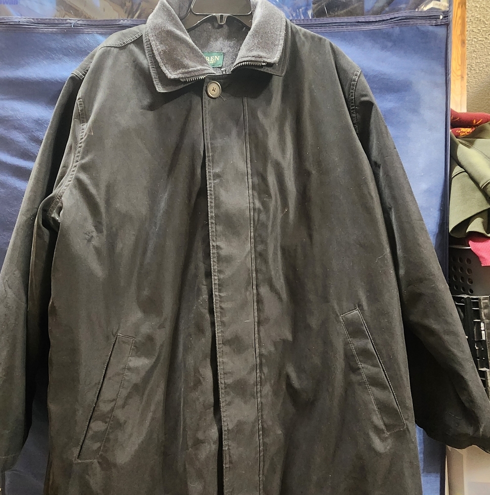 Ralph Lauren Mens Overcoat With Removable Wool Liner